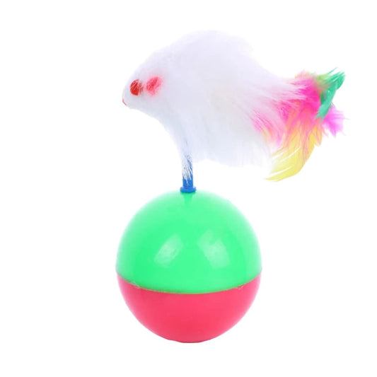 Cat Ball with Mouse and Feather Play Toy