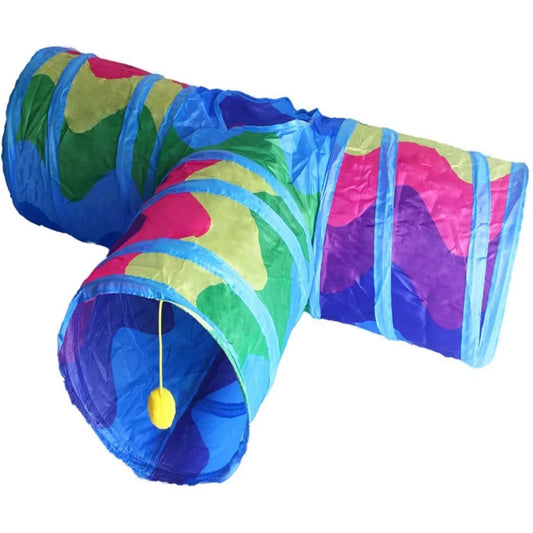 Multicolor Cat Play Tunnel