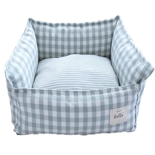 Cozy Gingham Dog Bed