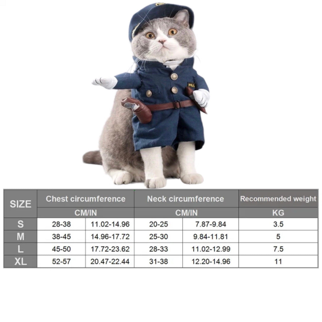 Feline Police Officer Uniform