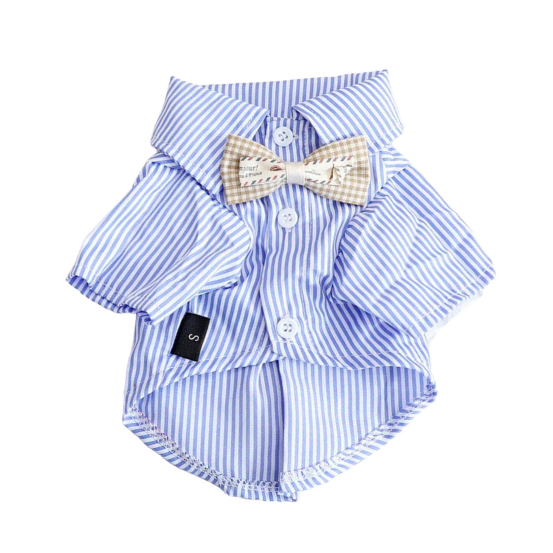 Dapper Dog Striped Shirt: Bowtie Elegance