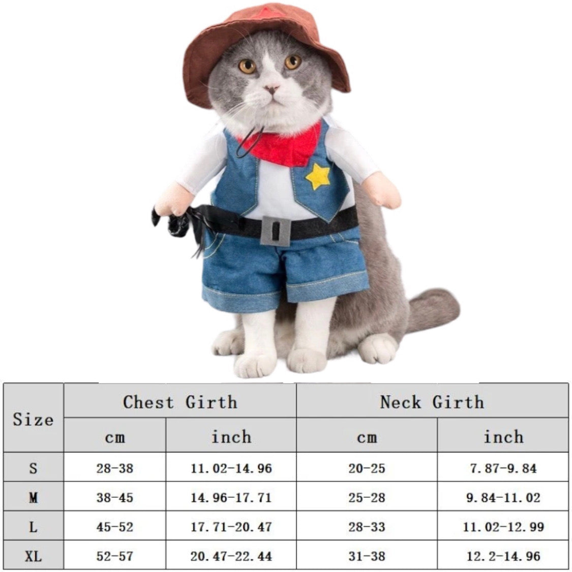 Cowboy Cat Sheriff Outfit