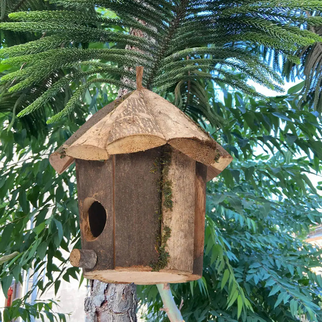 Rustic Wooden Birdhouse Charm