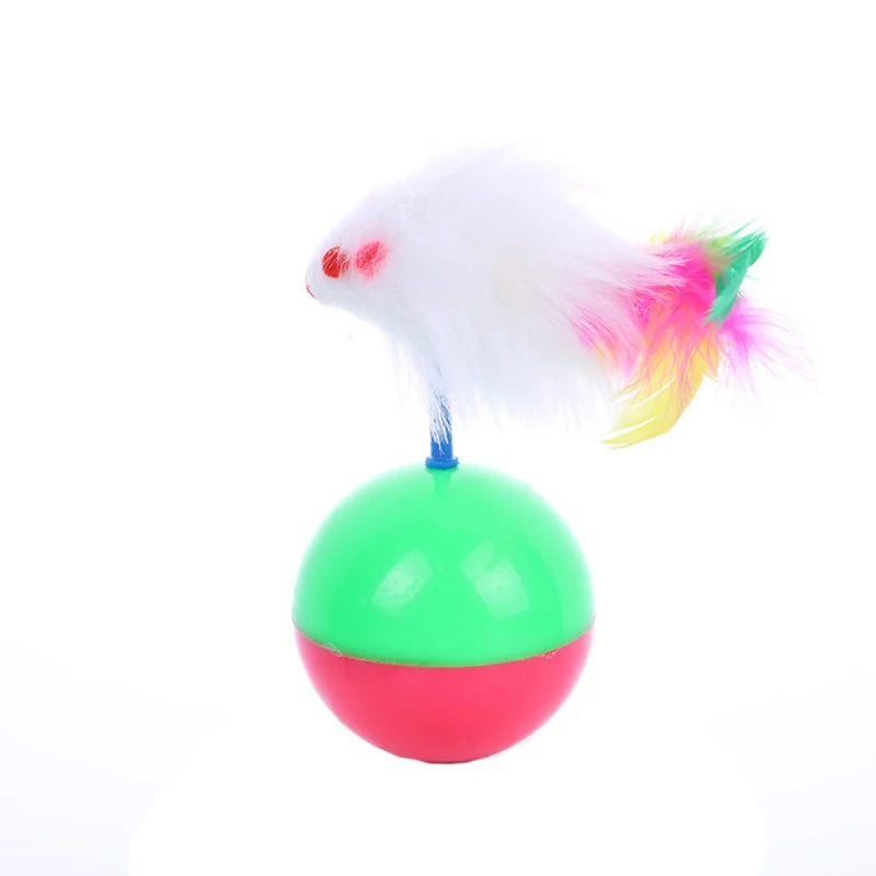 Cat Ball with Mouse and Feather Play Toy