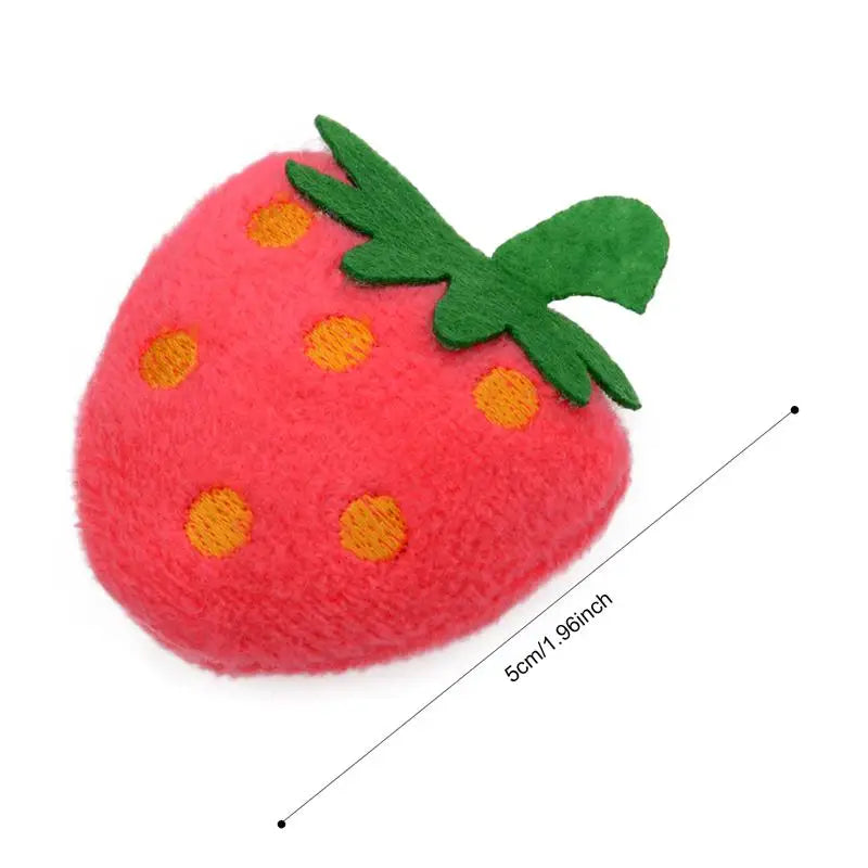 Plush Strawberry Cat Toy