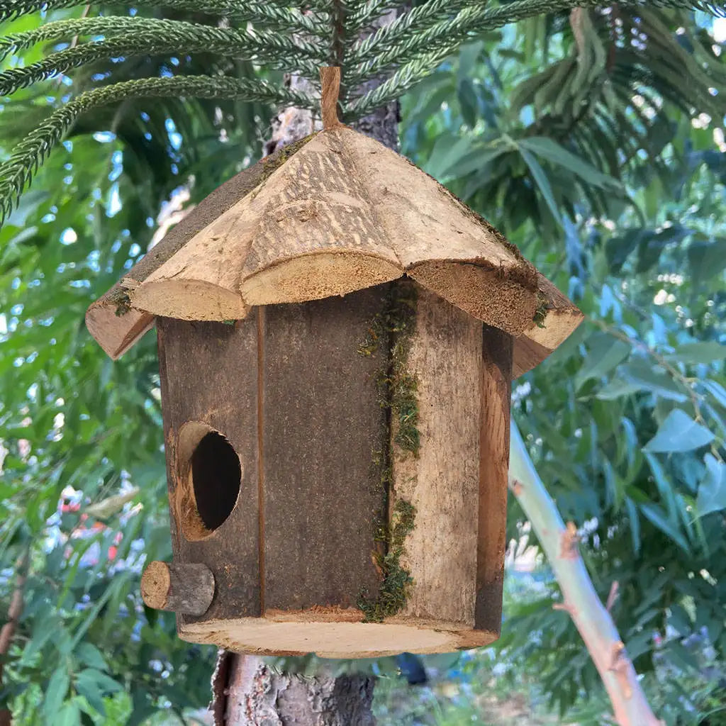 Rustic Wooden Birdhouse Charm