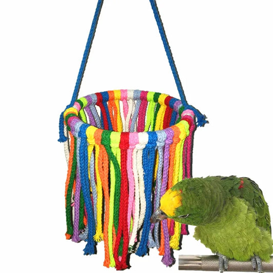 Colorful Bird Rope Basket