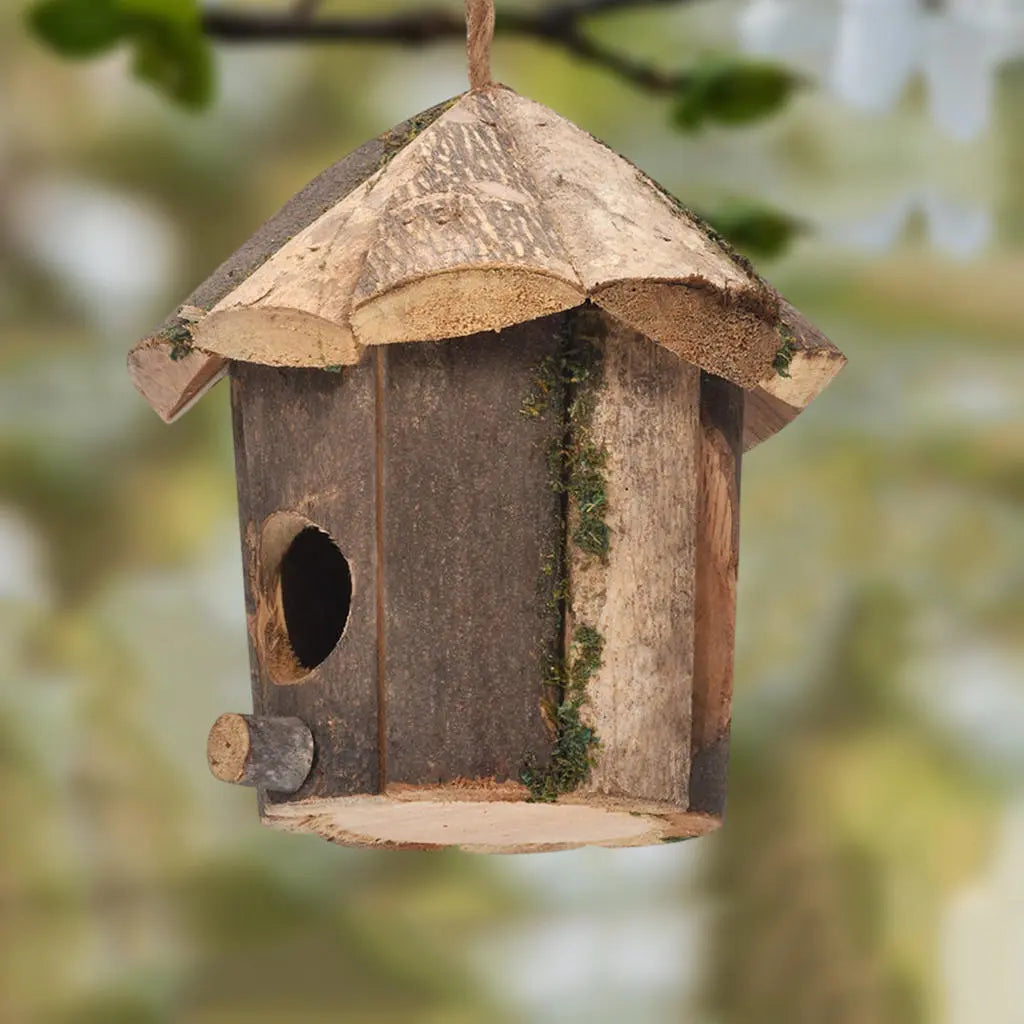 Rustic Wooden Birdhouse Charm