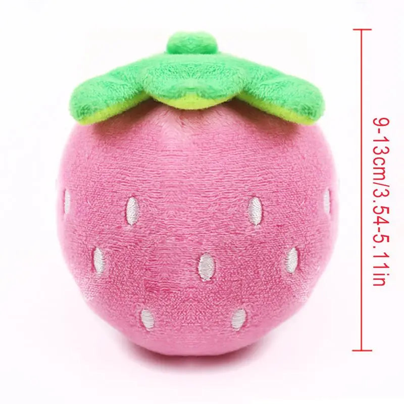 Plush Strawberry Cat Toy