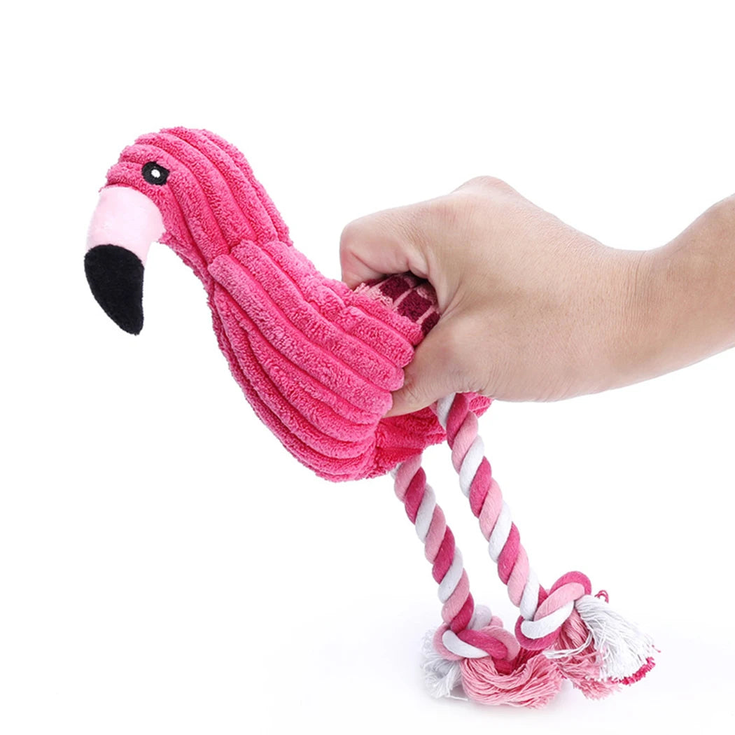 Flamingo Squeaky Puppy Toy