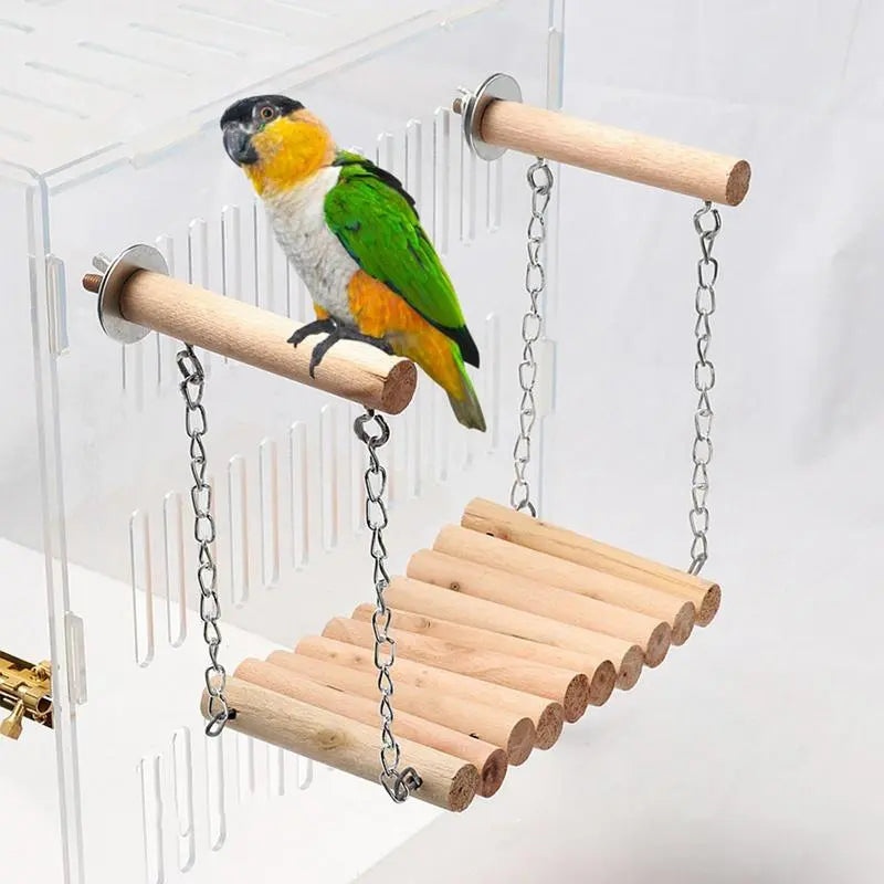 Wooden Hanging Bird Swing