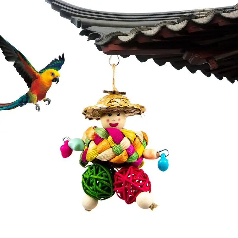 Parrot's Colorful Straw Toy