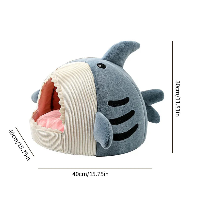 Shark Hideaway Cat Bed