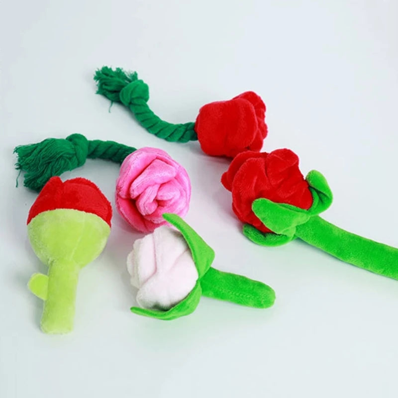 Plush Flower Dog Toy for Small Dogs