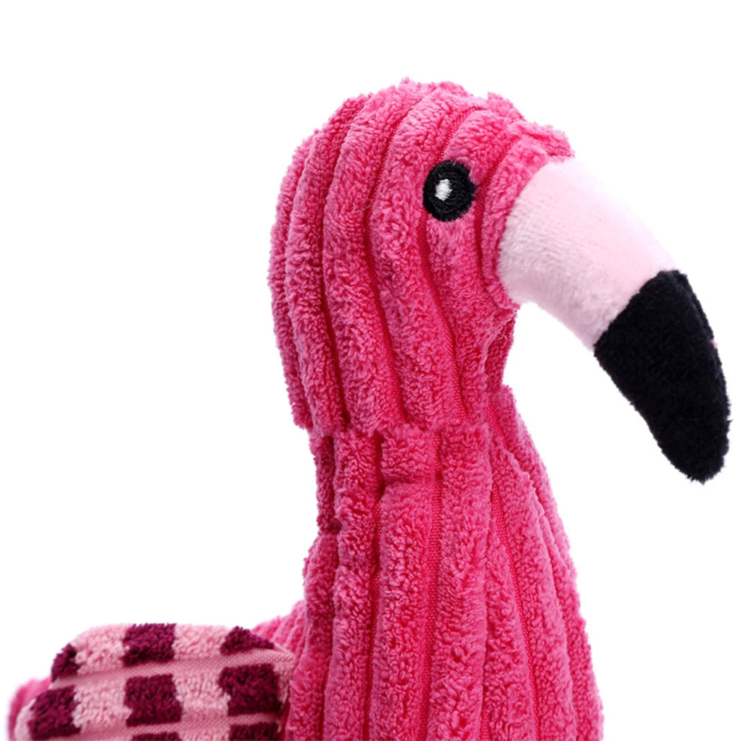 Flamingo Squeaky Puppy Toy