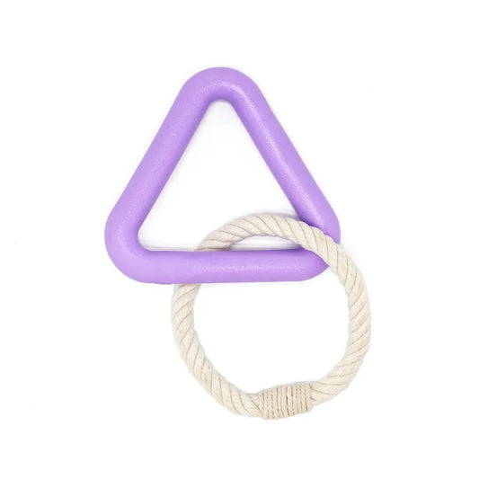 Triangle Rubber Dog Toy Cotton Rope