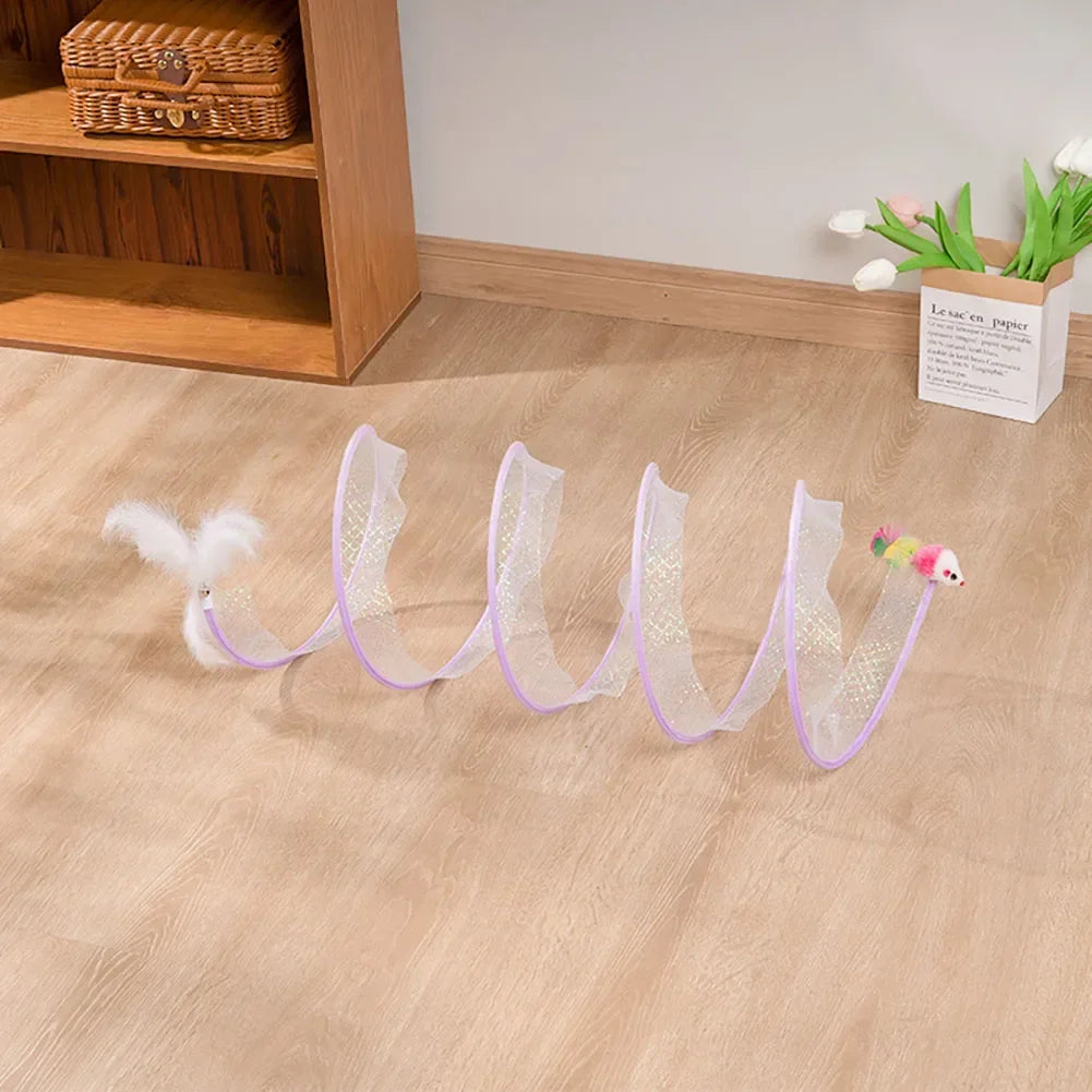 Glitter Coil Cat Toy - Adventure Tunnel for Curious Felines