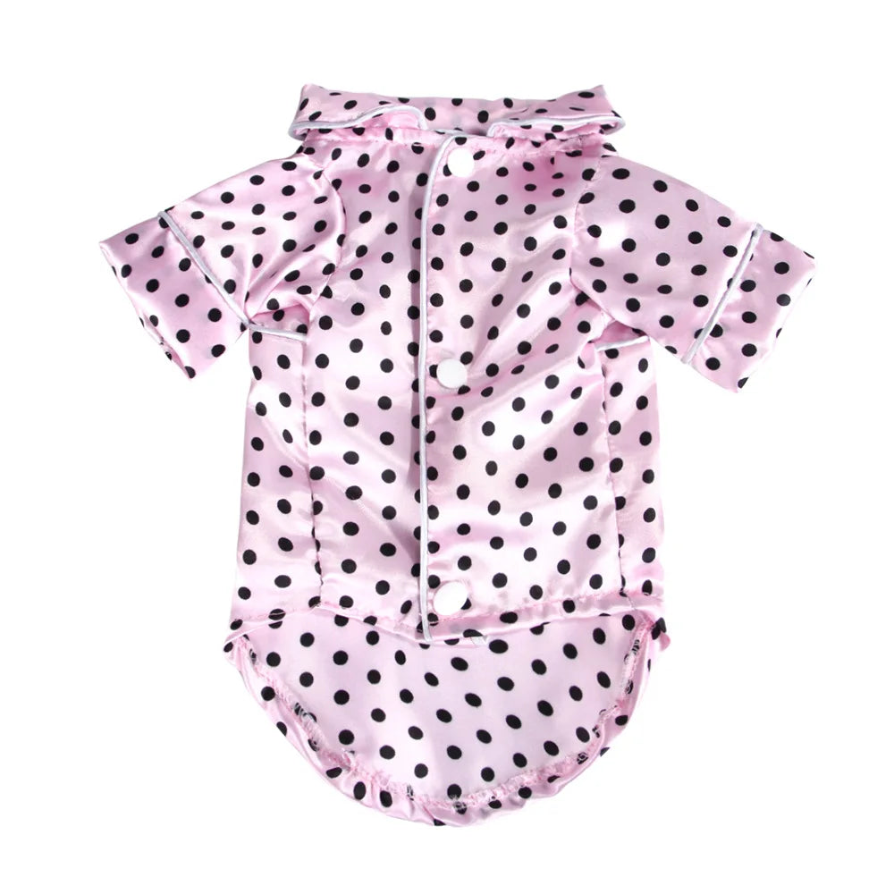 Chic Puppy Pajama - Classic Polka Dot Dog Sleepwear