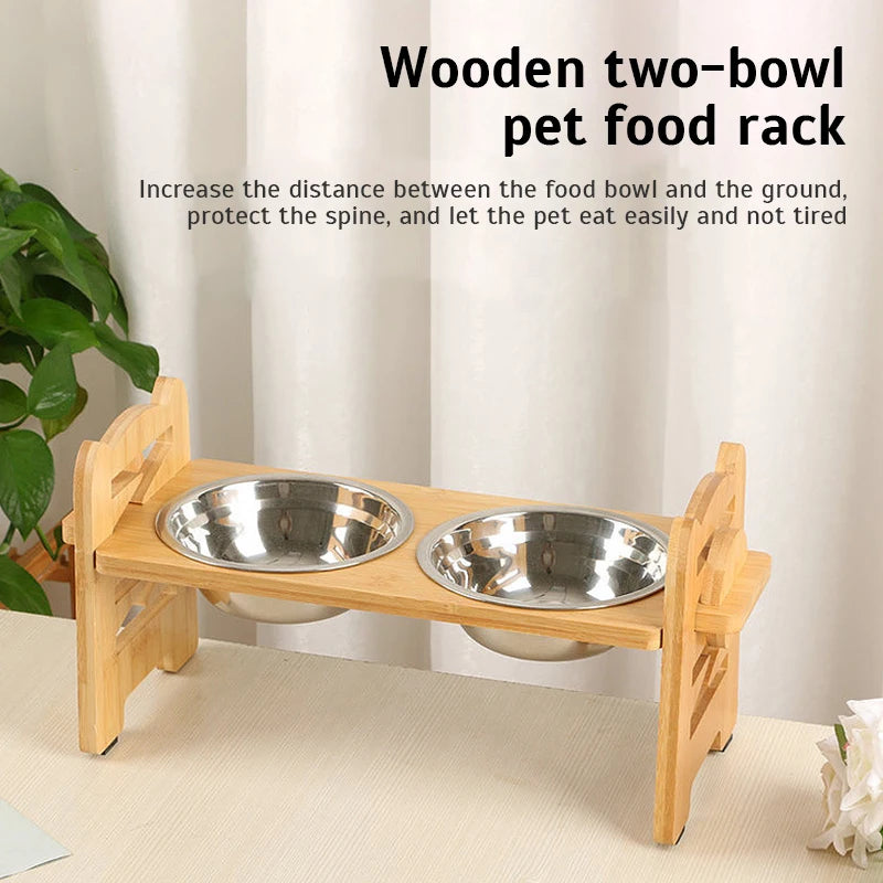 Adjustable Wooden Dog Bowl