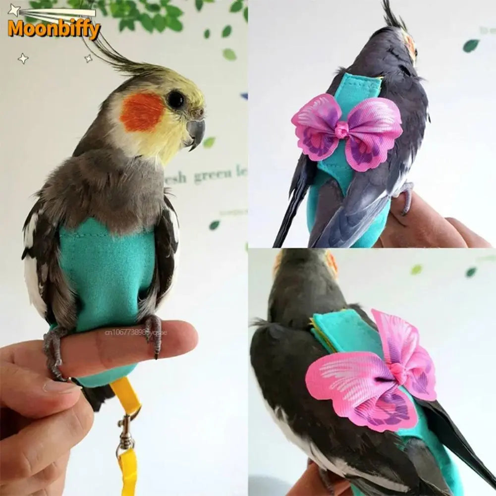 Parrot Diaper Bow Accessory with leash