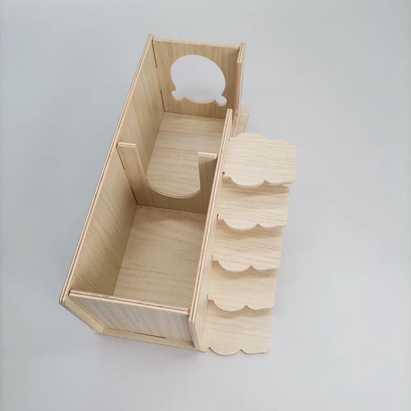 Natural Wood Hamster Playground with Staircase