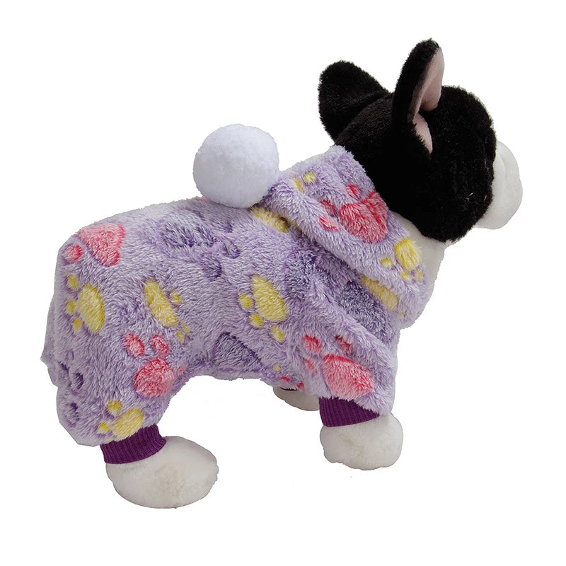 Colorful Dog Pajama with Pom-Pom