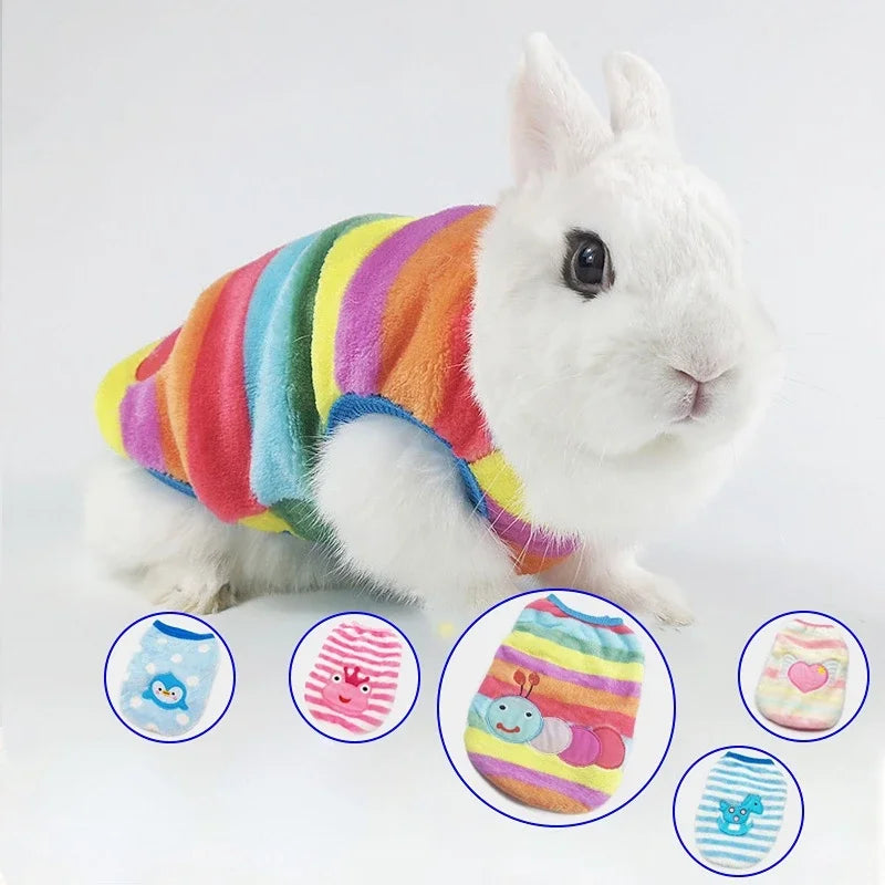 Rainbow Striped Bunny Sweater