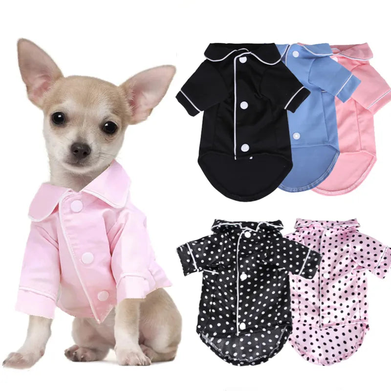 Chic Puppy Pajama - Classic Polka Dot Dog Sleepwear