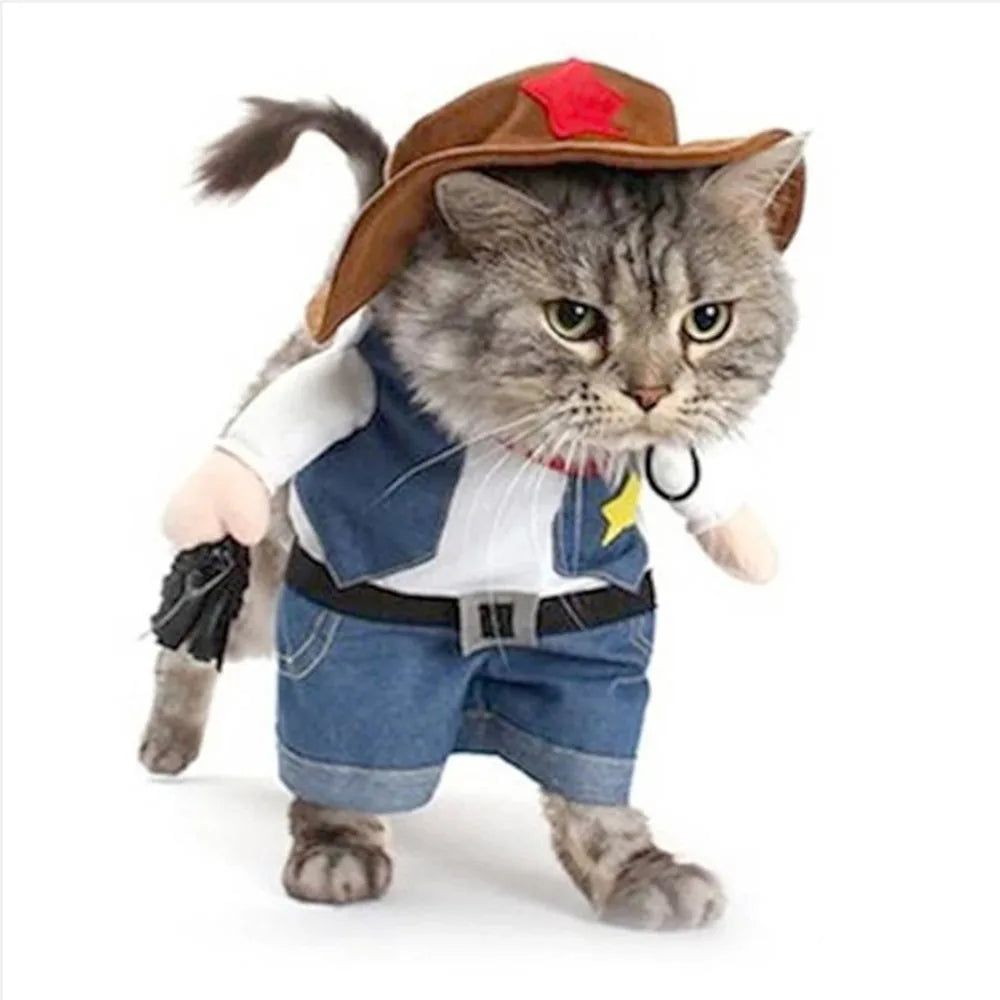 Cowboy Cat Sheriff Outfit