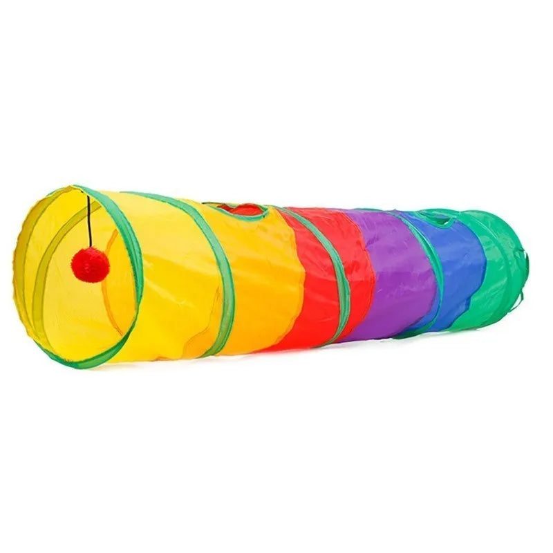 Colorful Cat Play Tunnel