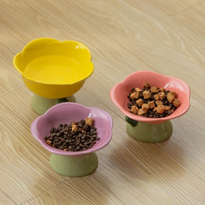 Ceramic Floral Dog Bowl