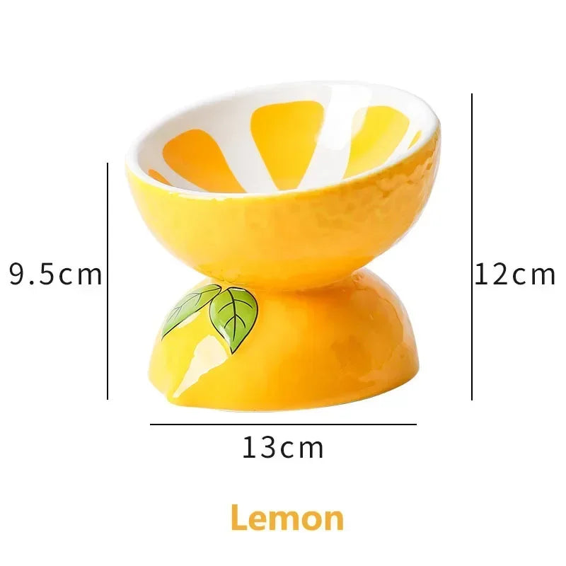 Lemon Ceramic Cat Bowl