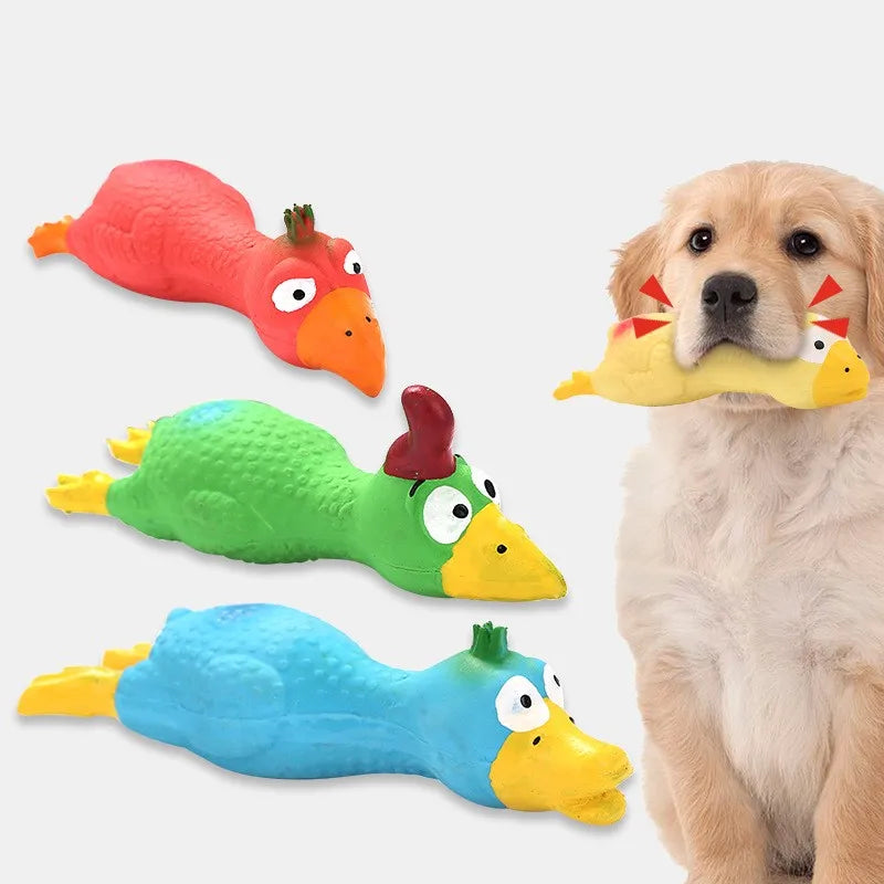 Squeaky Chicken Dog Toy