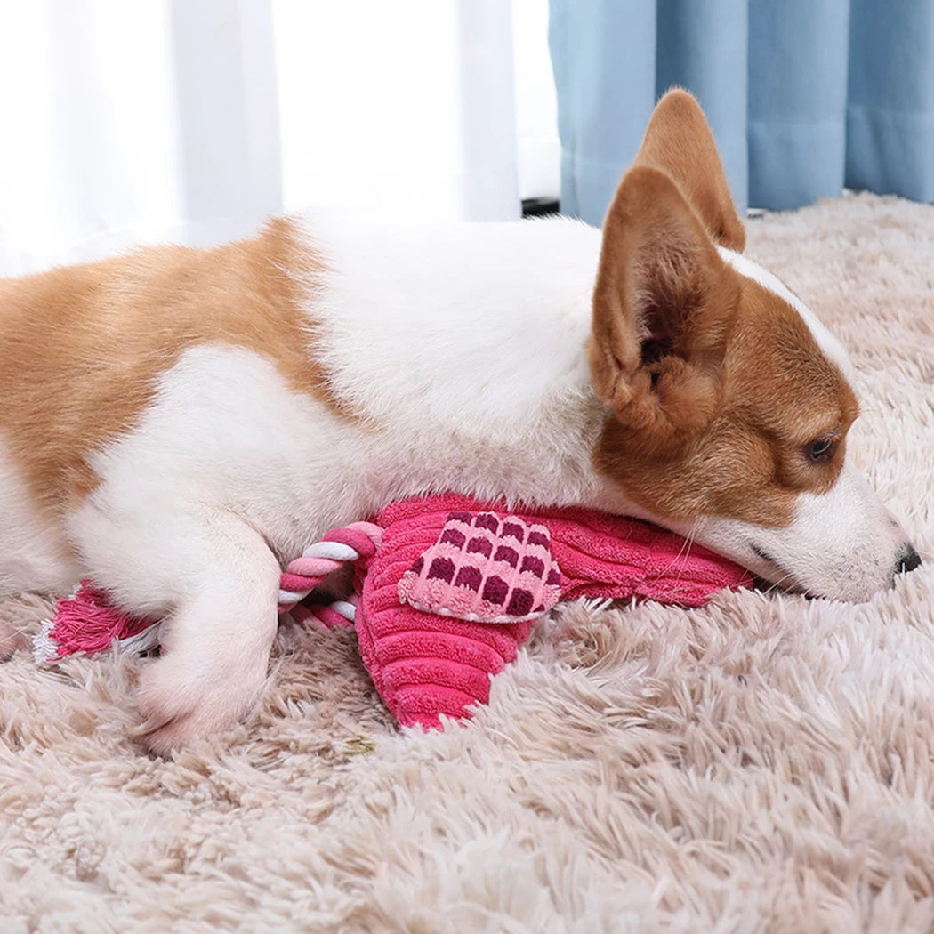 Flamingo Squeaky Puppy Toy