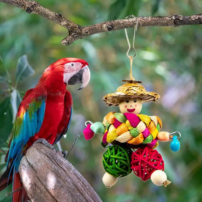 Parrot's Colorful Straw Toy