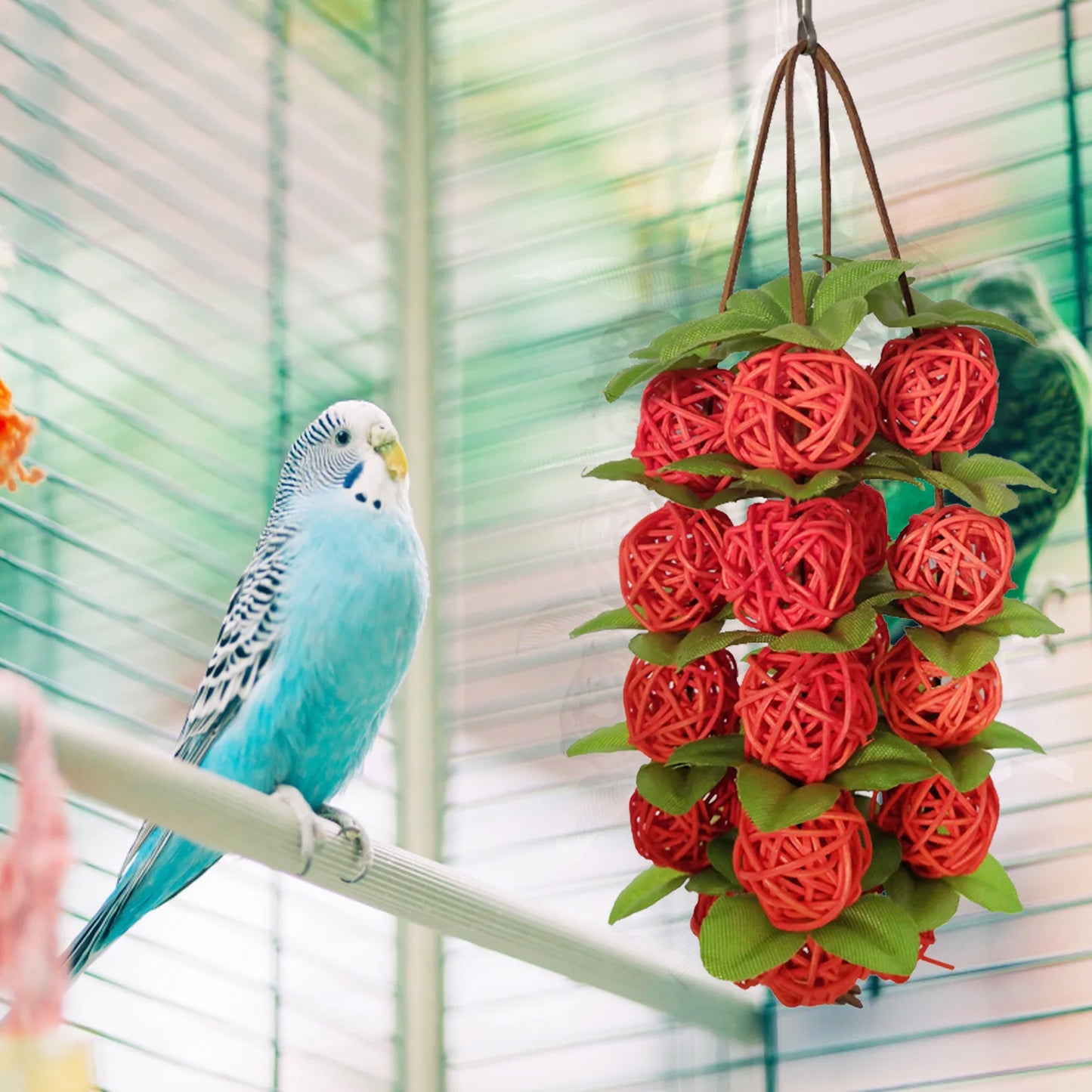 Rattan Ball Parrot Decor