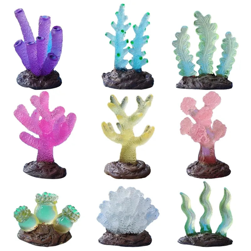 Glowing Reef Plant Decor For Fish Aquarium