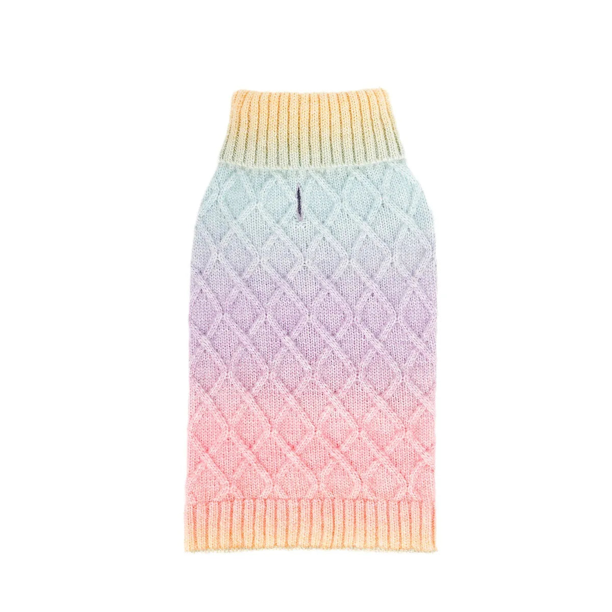 Pastel Patchwork Dog Sweater - Cozy Knitwear for Chilly Days