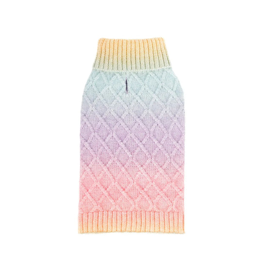 Pastel Patchwork Dog Sweater - Cozy Knitwear for Chilly Days