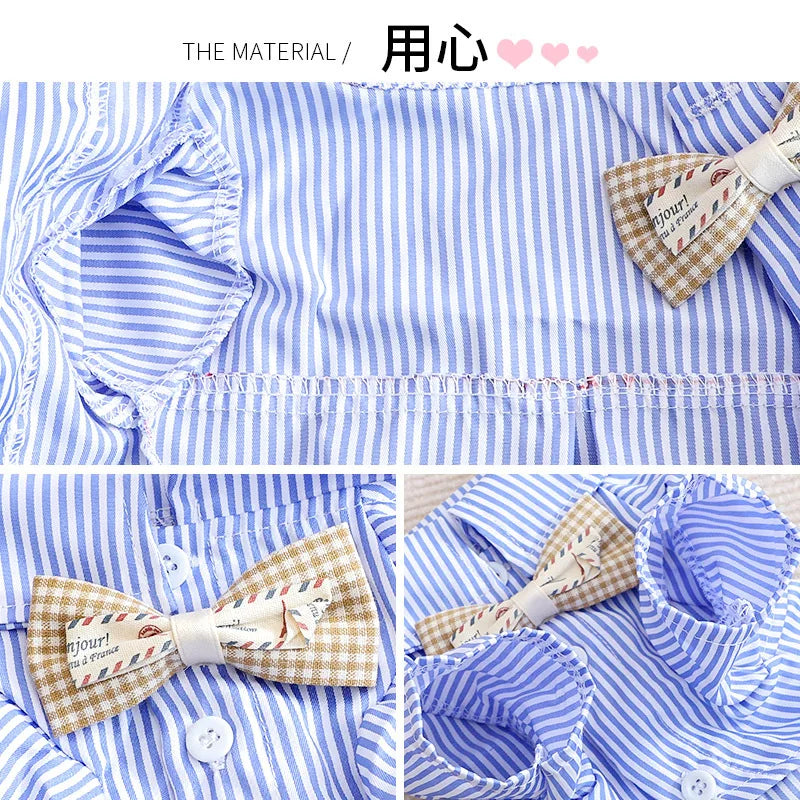 Dapper Dog Striped Shirt: Bowtie Elegance