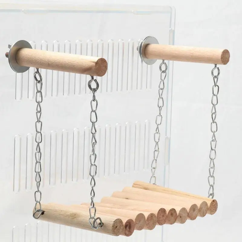 Wooden Hanging Bird Swing