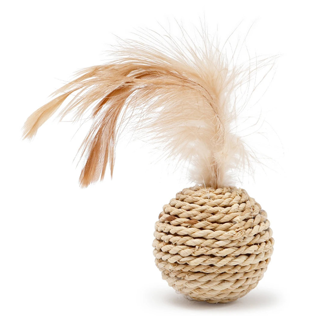 Rattan Feathered Cat Ball