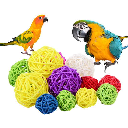 Colorful Parrot Rattan Balls