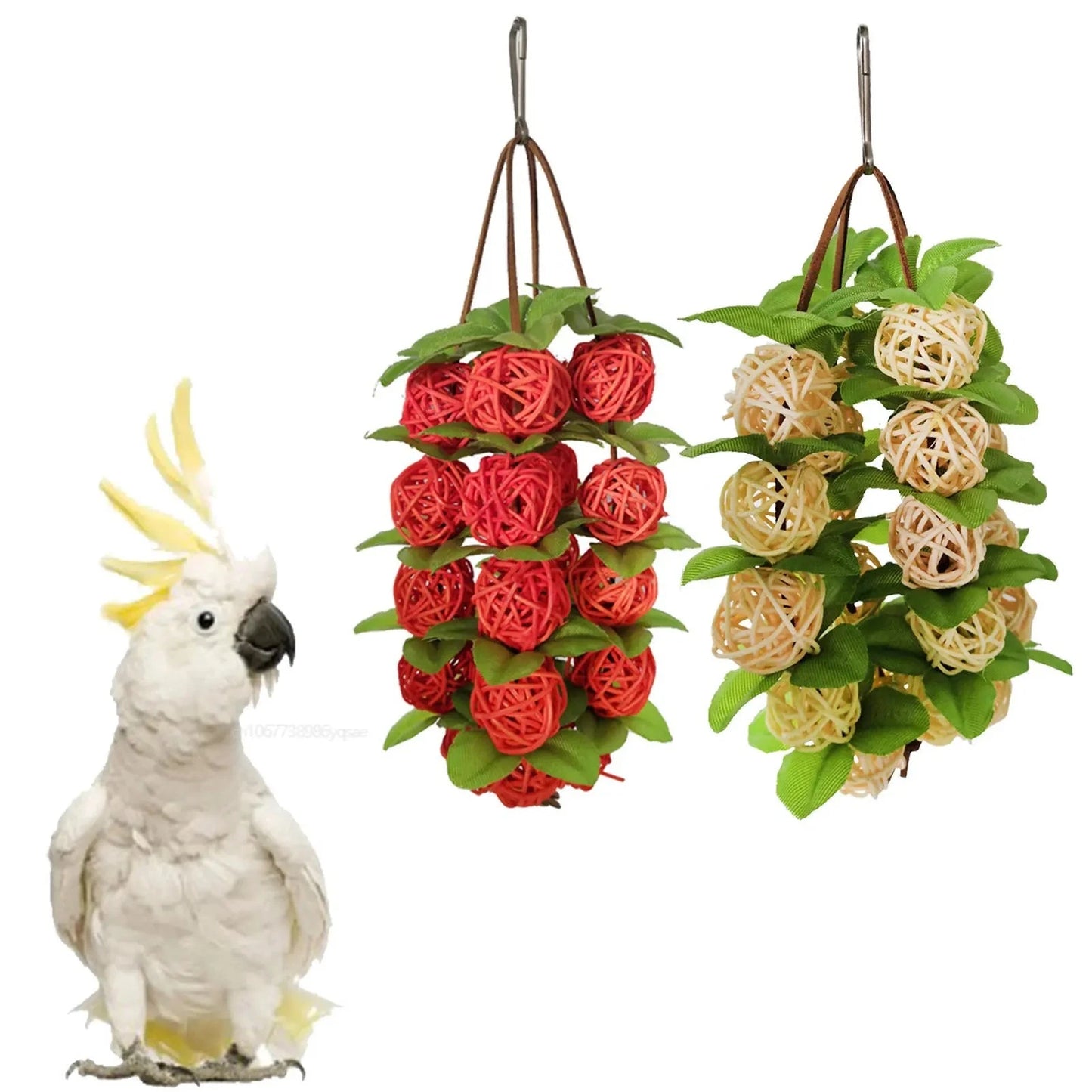 Rattan Ball Parrot Decor