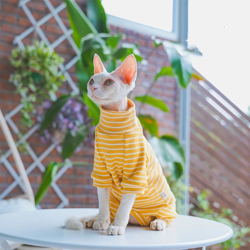 Striped Cozy Cat Sweater