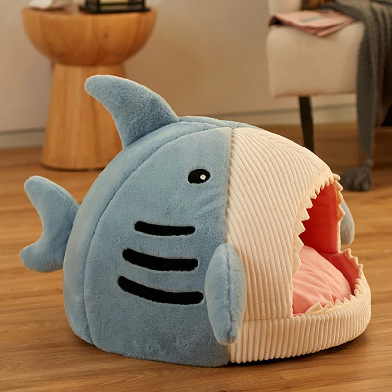 Shark Hideaway Cat Bed