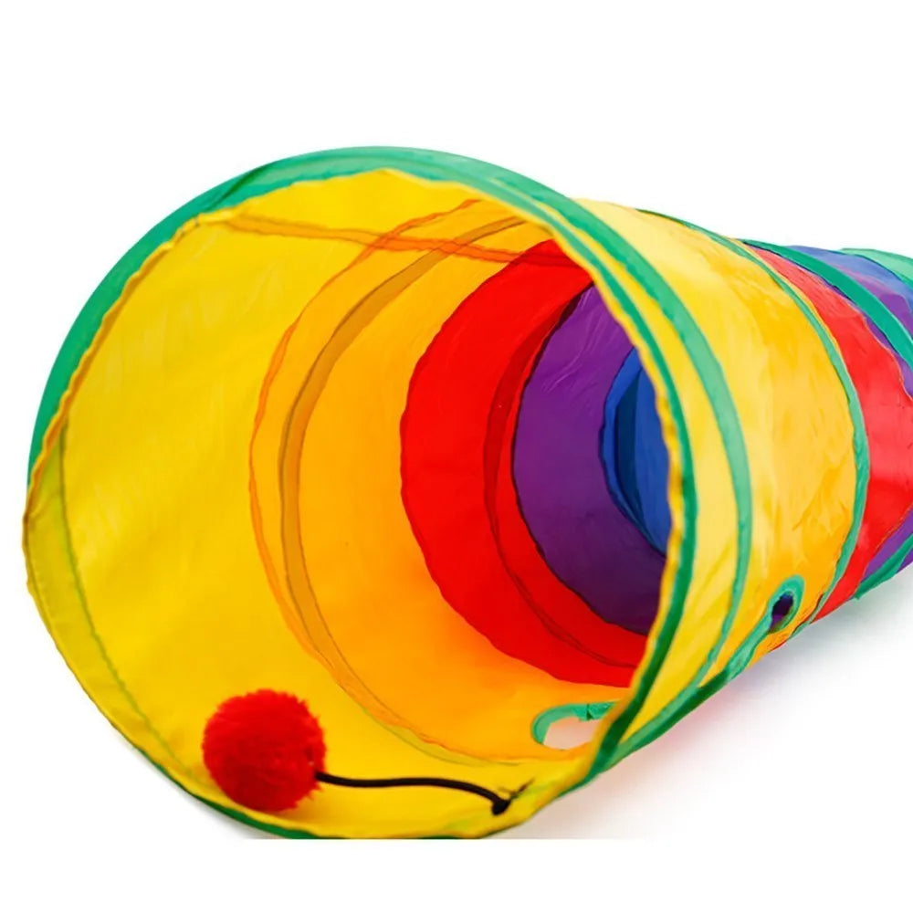 Colorful Cat Play Tunnel