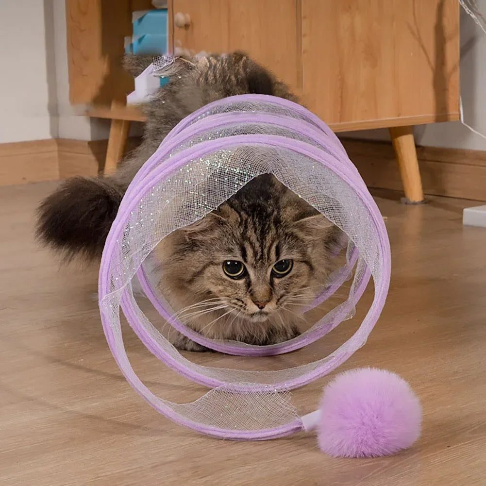 Glitter Coil Cat Toy - Adventure Tunnel for Curious Felines