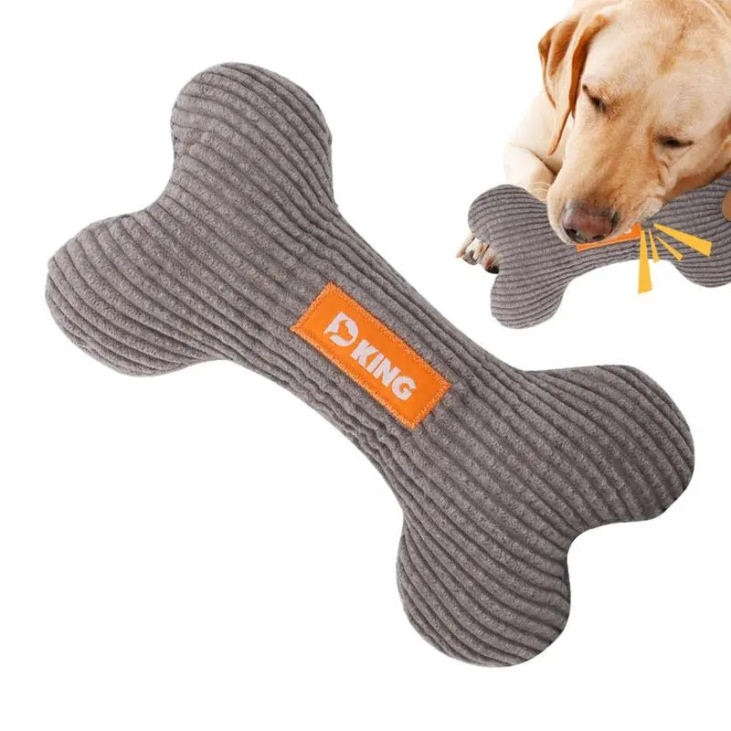 Plush Bone Dog Toy Squeaky Game