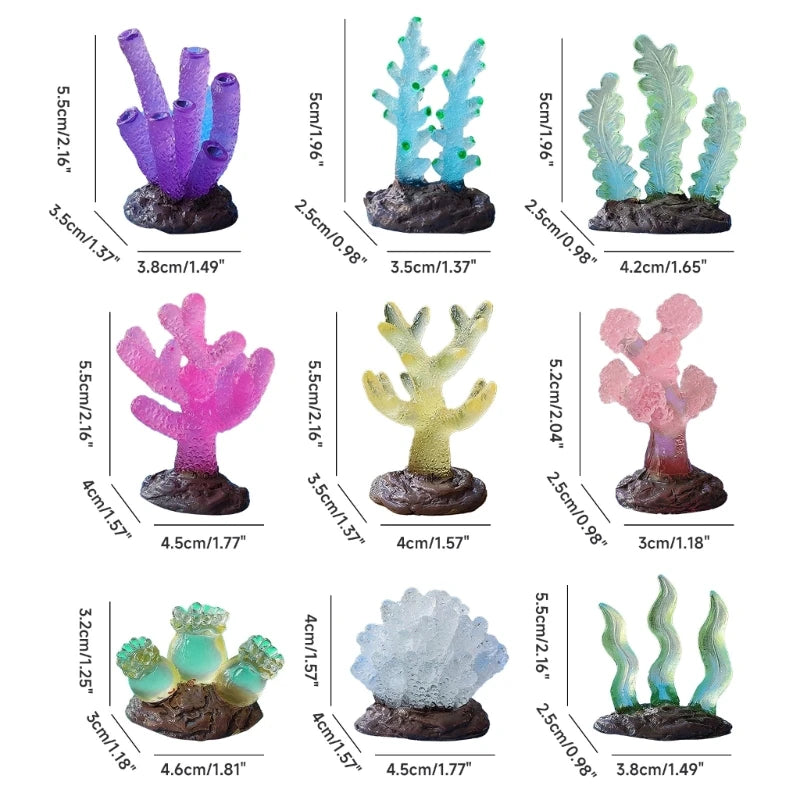 Glowing Reef Plant Decor For Fish Aquarium